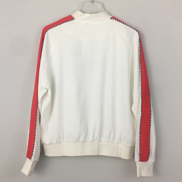 NWT Line & Dot White Red Bomber Jacket Medium - Picture 5 of 5